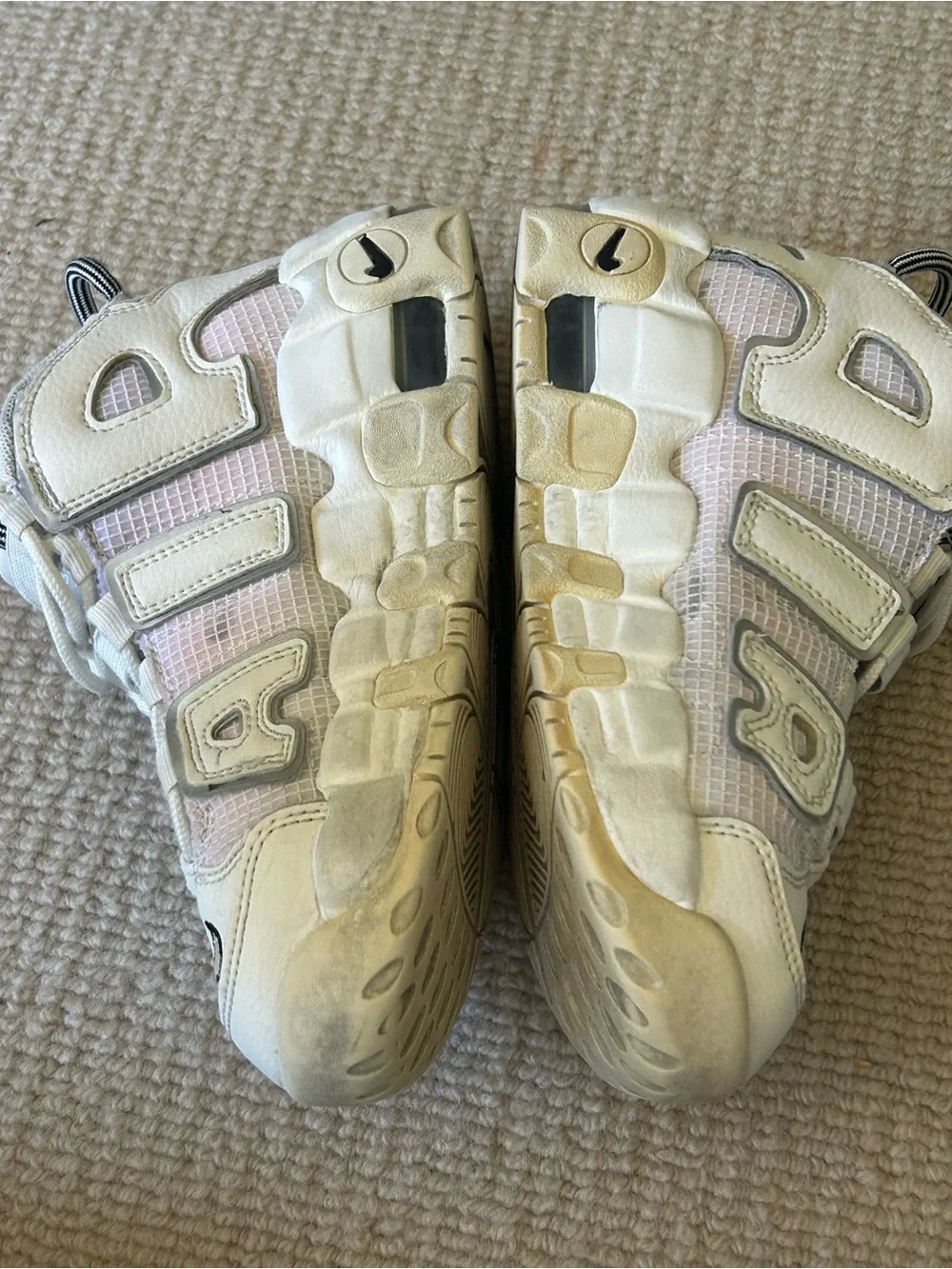 Nike Kids Cream and Pale Pink Strap Sneakers